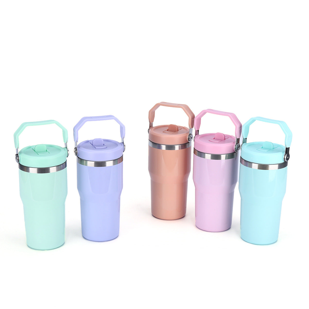 25 Pack USA Warehouse 20oz Glossy Macaron Color Blank Sublimation Flip Straw Tumblers for Heat Press Sublimatio