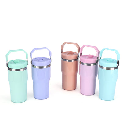 25 Pack USA Warehouse 20oz Glossy Macaron Color Blank Sublimation Flip Straw Tumblers for Heat Press Sublimatio