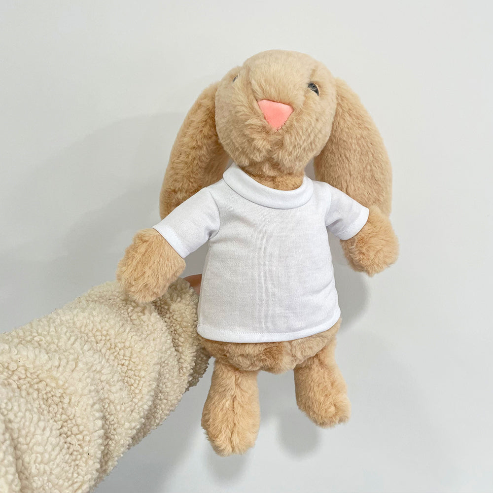 25Pack USA Warehouse 15*33CM Easter Bunny Rabbit Plush Dolls With White Blank Sublimation Shirts