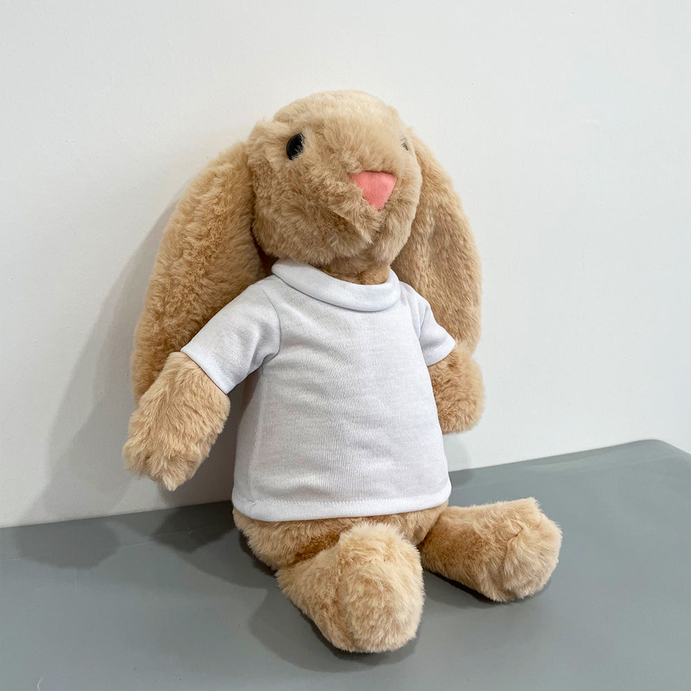 25Pack USA Warehouse 15*33CM Easter Bunny Rabbit Plush Dolls With White Blank Sublimation Shirts