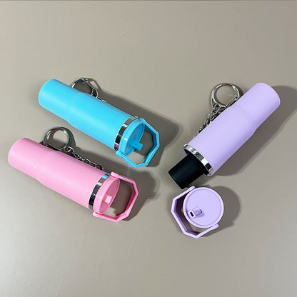 50 Pack Mini Stanley Tumbler Cup Shape Keychain Lip Balm Keychain Handbag Charm Key Ring