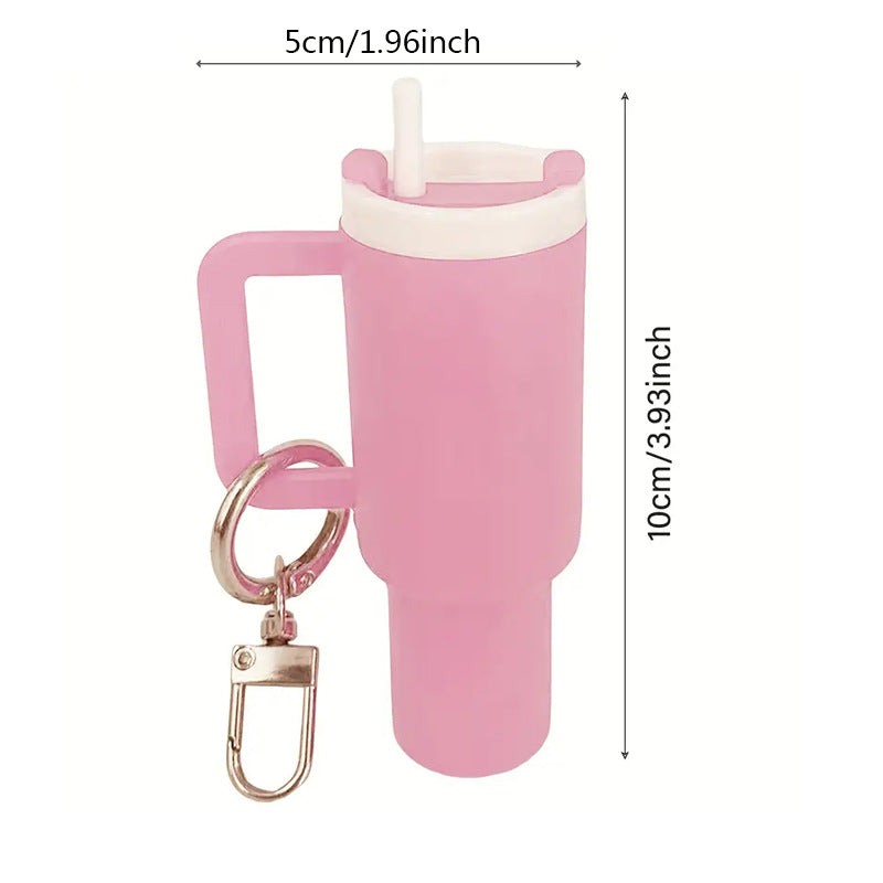 50 Pack Mini Stanley Tumbler Cup Shape Keychain Lip Balm Keychain Handbag Charm Key Ring