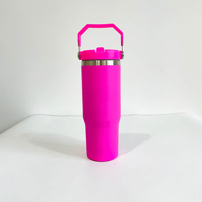 25Pack 30oz Matt Color Flip Straw Tumblers for Sublimation Double Wall Metal Water Bottles also Work for UV DTF Wraps