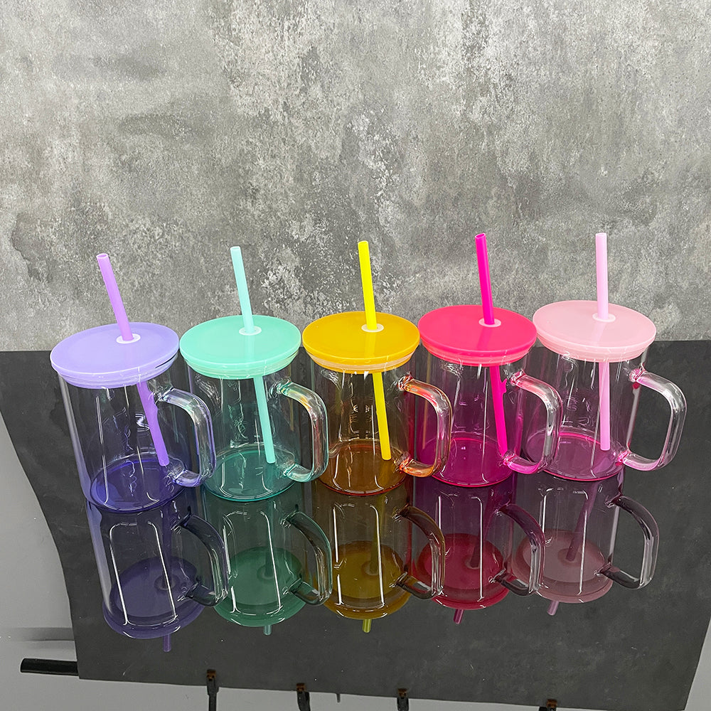 25 Pack China Warehouse 17oz Ombre Jelly Color Glass Mugs for Sublimation and UV DTF Wraps