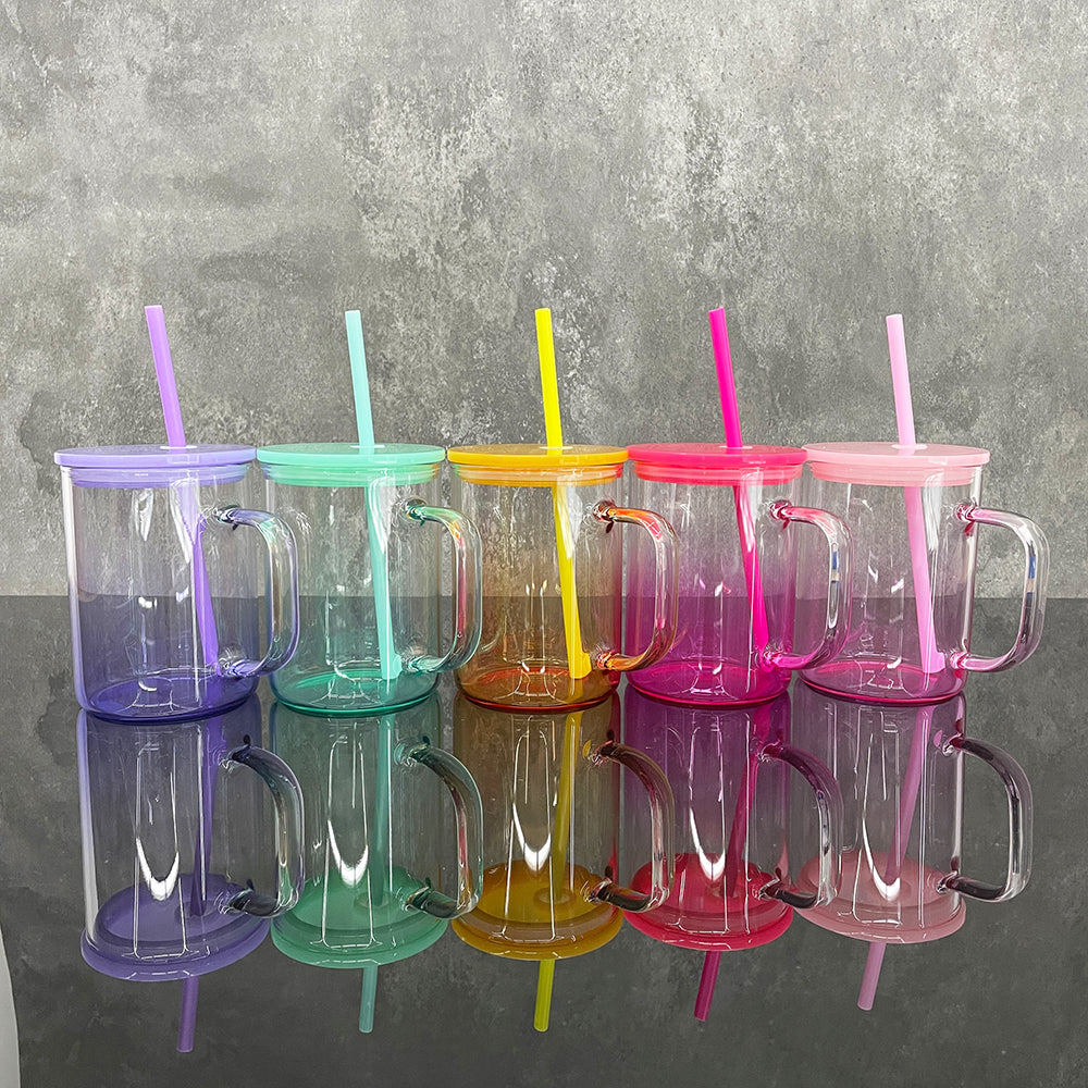 25 Pack China Warehouse 17oz Ombre Jelly Color Glass Mugs for Sublimation and UV DTF Wraps