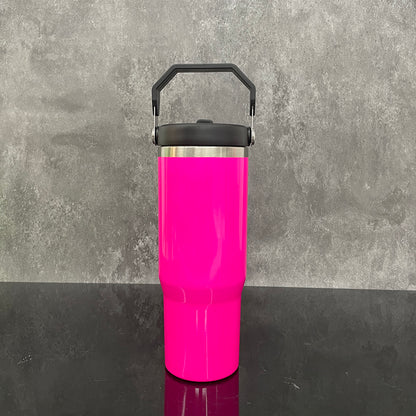 20Pack USA Warehouse 30oz Neon Color Blank Sublimation Flip Straw Water Bottles Outdoor Tumblers