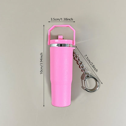 50 Pack Mini Stanley Tumbler Cup Shape Keychain Lip Balm Keychain Handbag Charm Key Ring