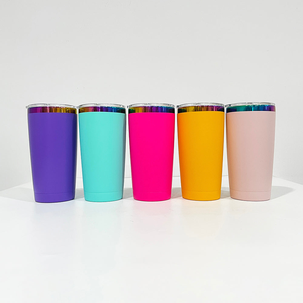 25Pack China Warehouse Yeti Style 20oz Power Coated Car Tumblers for Laser Engraving Double Wall Stainless Steel Cups