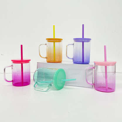 25 Pack China Warehouse 17oz Ombre Jelly Color Glass Mugs for Sublimation and UV DTF Wraps