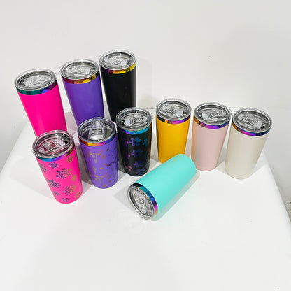 25Pack China Warehouse Yeti Style 20oz Power Coated Car Tumblers for Laser Engraving Double Wall Stainless Steel Cups