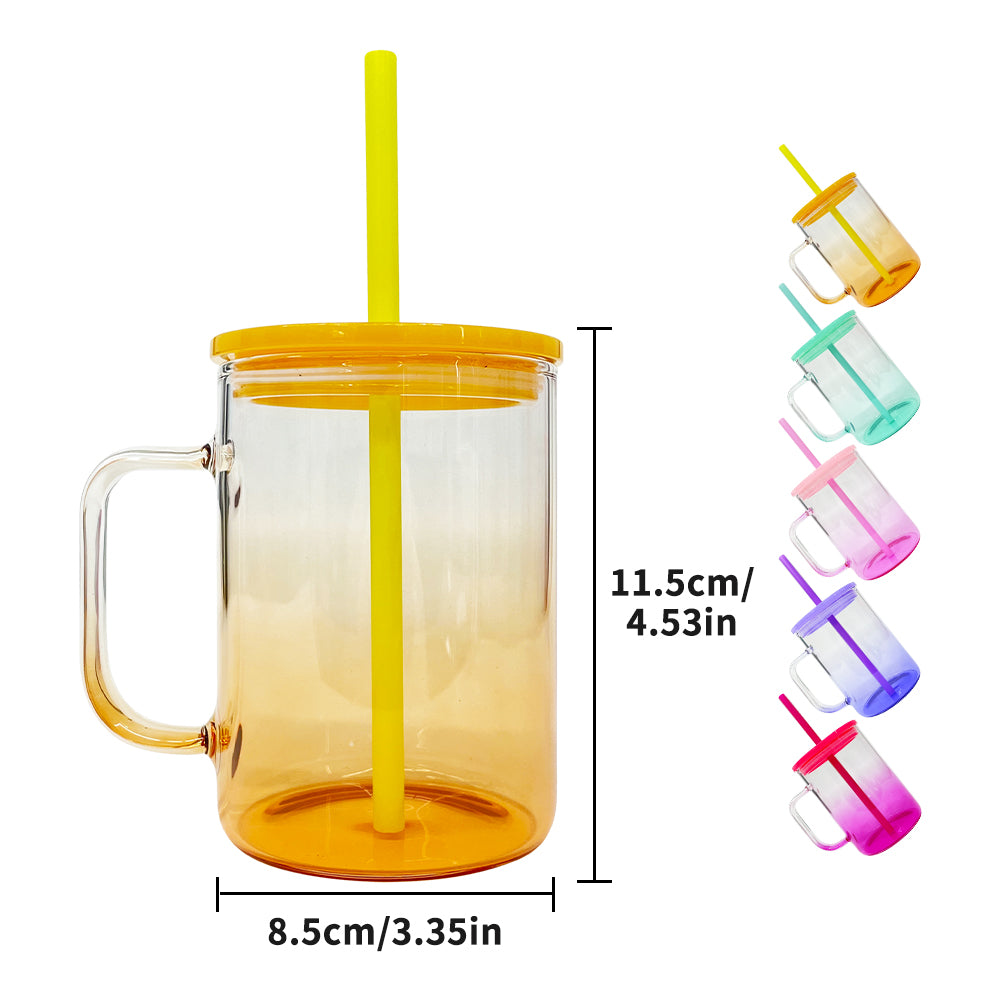 25 Pack China Warehouse 17oz Ombre Jelly Color Glass Mugs for Sublimation and UV DTF Wraps