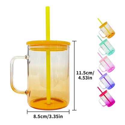 25 Pack China Warehouse 17oz Ombre Jelly Color Glass Mugs for Sublimation and UV DTF Wraps