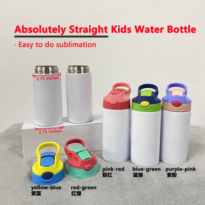 25Pack USA Warehouse 12oz Blank Sublimation Straight Tumblers for Kids Double Wall Stianless Steel Water Bottles for Heat Press Machine