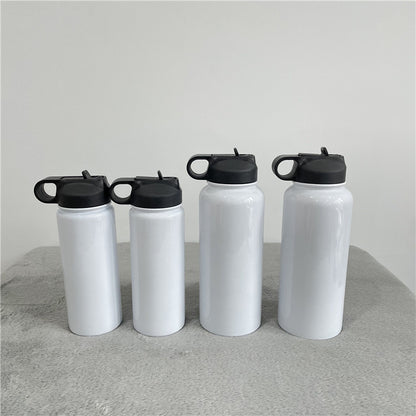 25Pack USA Warehouse 12oz 18oz 22oz 32oz Blank Sublimation Tumblers with Black Lids Stainless Steel Water Bottles for Heat Press