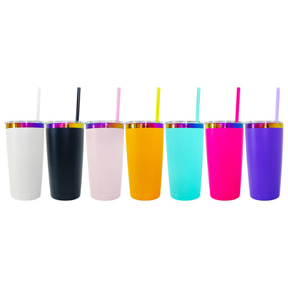 25Pack China Warehouse Yeti Style 20oz Power Coated Car Tumblers for Laser Engraving Double Wall Stainless Steel Cups