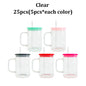 25 Pack USA Warehouse 17oz Clear&Frosted Glass Mugs With Lids and Straw for Blank Sublimation UV DTF Wraps and Vinyl