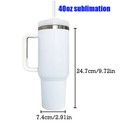 20 Pack 40oz H2.0 White Blank Sublimation Travel Tumblers Glossy White Double Wall Stainless Steel Water Bottles for DIY