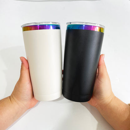 25Pack USA Warehouse 20oz Rainbow Underneath Power Coated Double Wall Car Tumblers for Laser Engraving