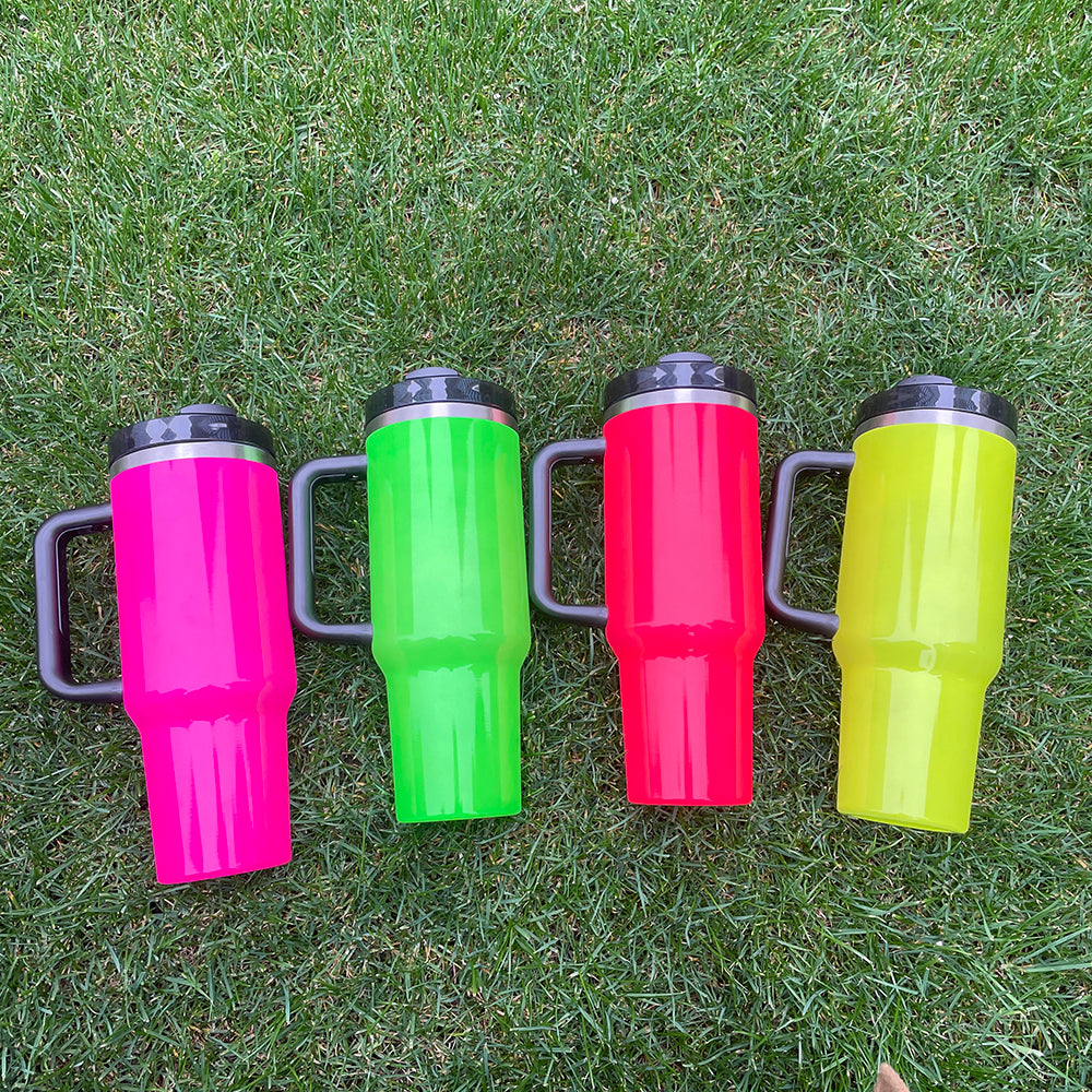 20Pack China Warehouse 30oz 40oz Bright Neon Color Stainless Steel Sublimation Tumblers for Heat Press