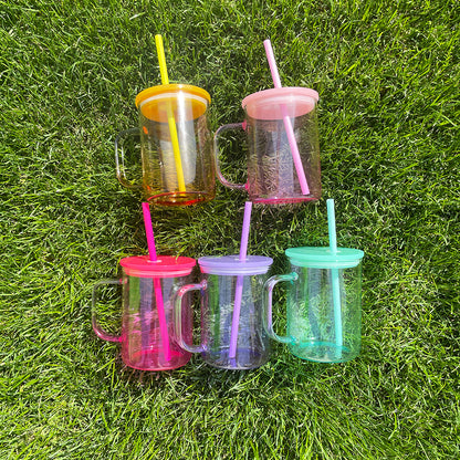 25 Pack China Warehouse 17oz Ombre Jelly Color Glass Mugs for Sublimation and UV DTF Wraps