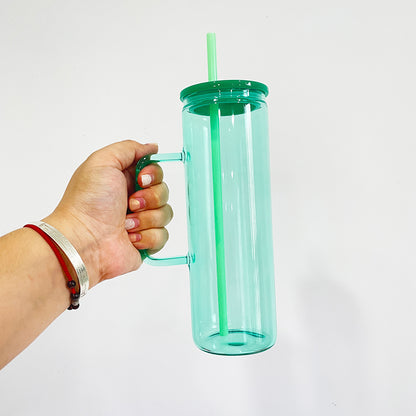 25Pack USA Warehouse 20oz Jelly Color Sublimation Glass Mugs with Handle Also for UV DTF Wraps