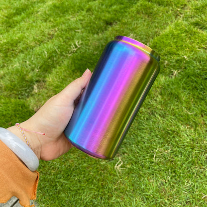 25 Pack 16oz Rainbow Plated Stainless Steel Can for Laser Engraving Double Wall Metal Cups