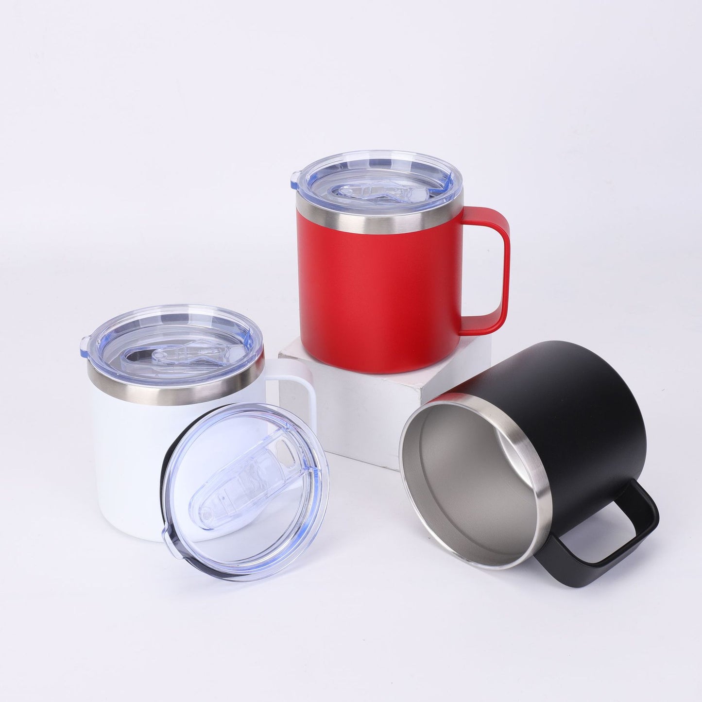 50 Pack China Warehouse 12oz/14oz/16oz Double Wall Stainless Steel Power Coated Mugs Tumblers for Laser Engraving