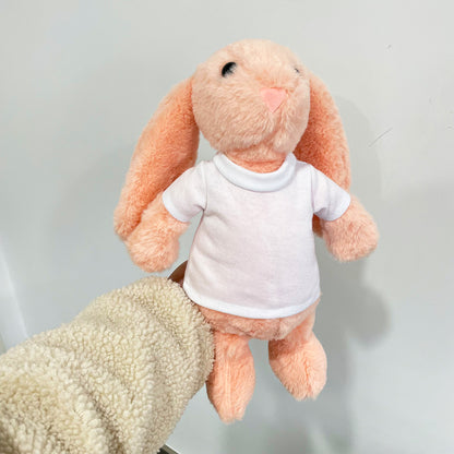 25Pack USA Warehouse 15*33CM Easter Bunny Rabbit Plush Dolls With White Blank Sublimation Shirts