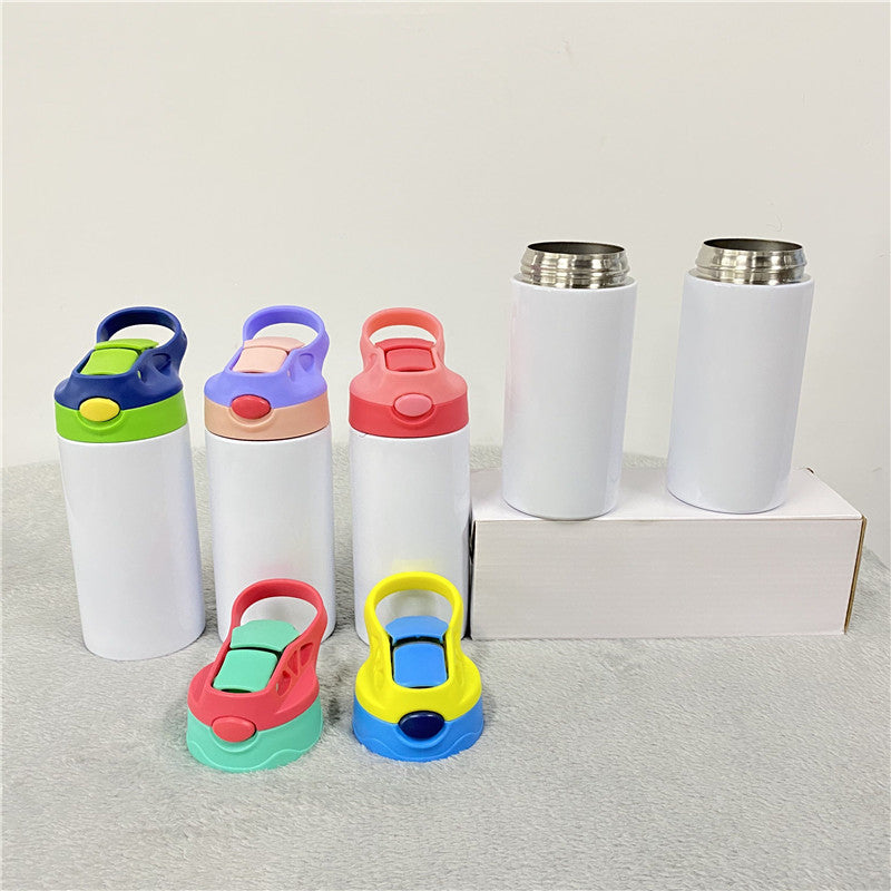 25Pack USA Warehouse 12oz Blank Sublimation Straight Tumblers for Kids Double Wall Stianless Steel Water Bottles for Heat Press Machine