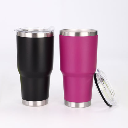 25 Pack China Warehouse 30oz Power Coated Car Tumblers for Laser Engraving with Leak Proof Sliding Lids