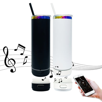 25Pack USA Warehouse 20oz Rainbow Plated Speaker Bluetooth Music Player Skinny Tumblers For Laser Engraving