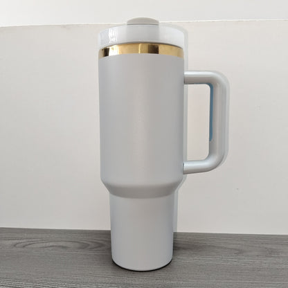 H2.0 40oz 💛Matt Gold Underneath Powder Coated Tumblers for Laser Engraved 20Pack China Warehouse