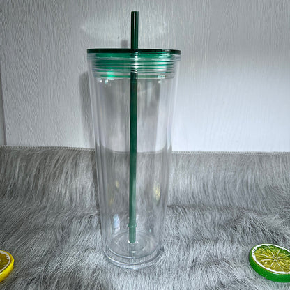 24oz Pre Drilled Snow Globe Plastic Cups for DIY Glitters and UV DTF Wraps 20 Pack China Warehouse