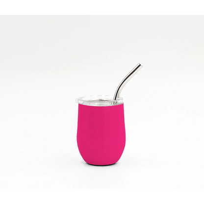3oz Mini Neon Color Sublimation Wine Tumblers with Stainless Steel Straw 48Pack USA Warehouse