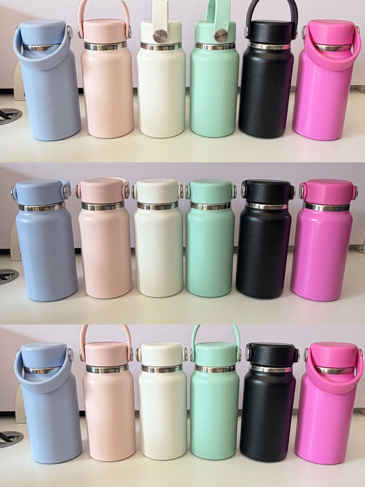 6.7oz (200ML) Cute Mini New Style Powder Coated Coffee Water Bottles for Laser Enrgaved