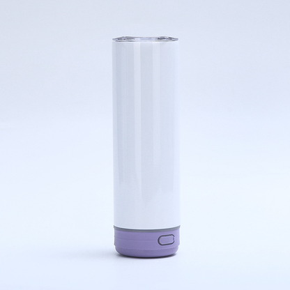 20oz White Blank Sublimation Straight Music Player Bluetooth Speaker Tumblers 25 Pack USA Warehouse