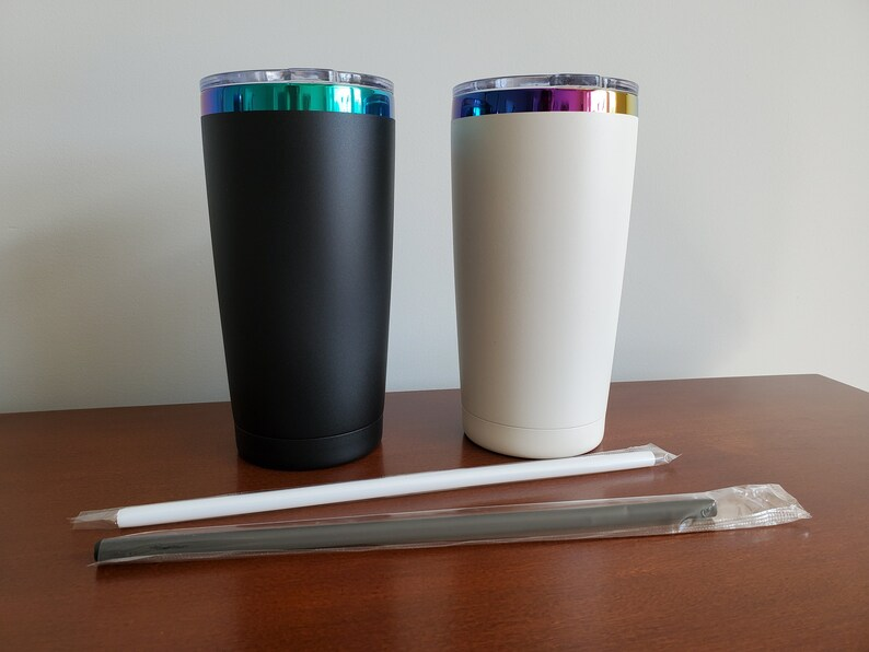 Men 20oz Rainbow Plated Powder Coating Car Tumblers for Laser Engraving 25Pack USA Warehouse