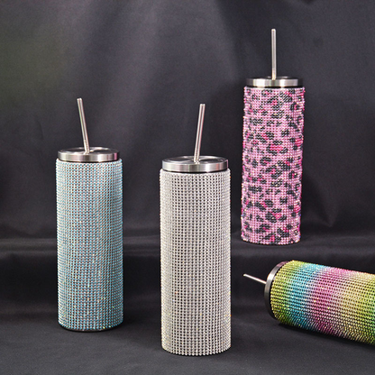 20oz Rhinestone Bling Tumblers with Metal Lids Luxury Shinny Style for Women 25Pack China Warehouse