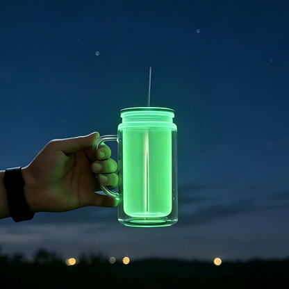 16oz Glow In The Dark Green Snow Globe Plastic Can With Handle For Halloween 25 Pack China Warehouse