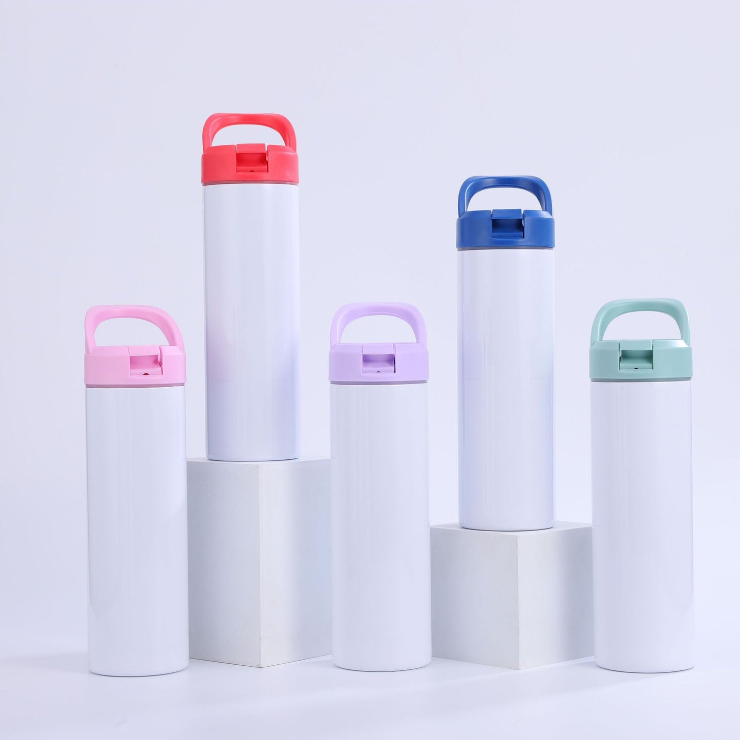 20oz Blank Sublimation Straight Tumblers with Flip Straw Lids 10 Colors Mix 25 Pack China Warehouse