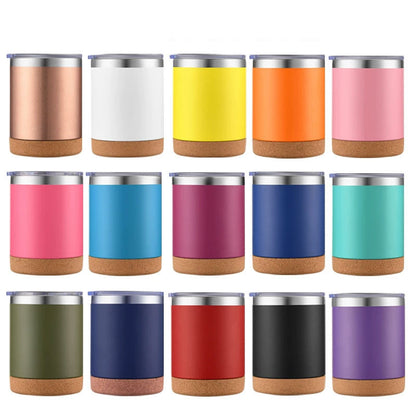 12oz Stainless Steel Cork Bottom Coffee Tumblers for Laser Engraving 50 Pack China Warehouse