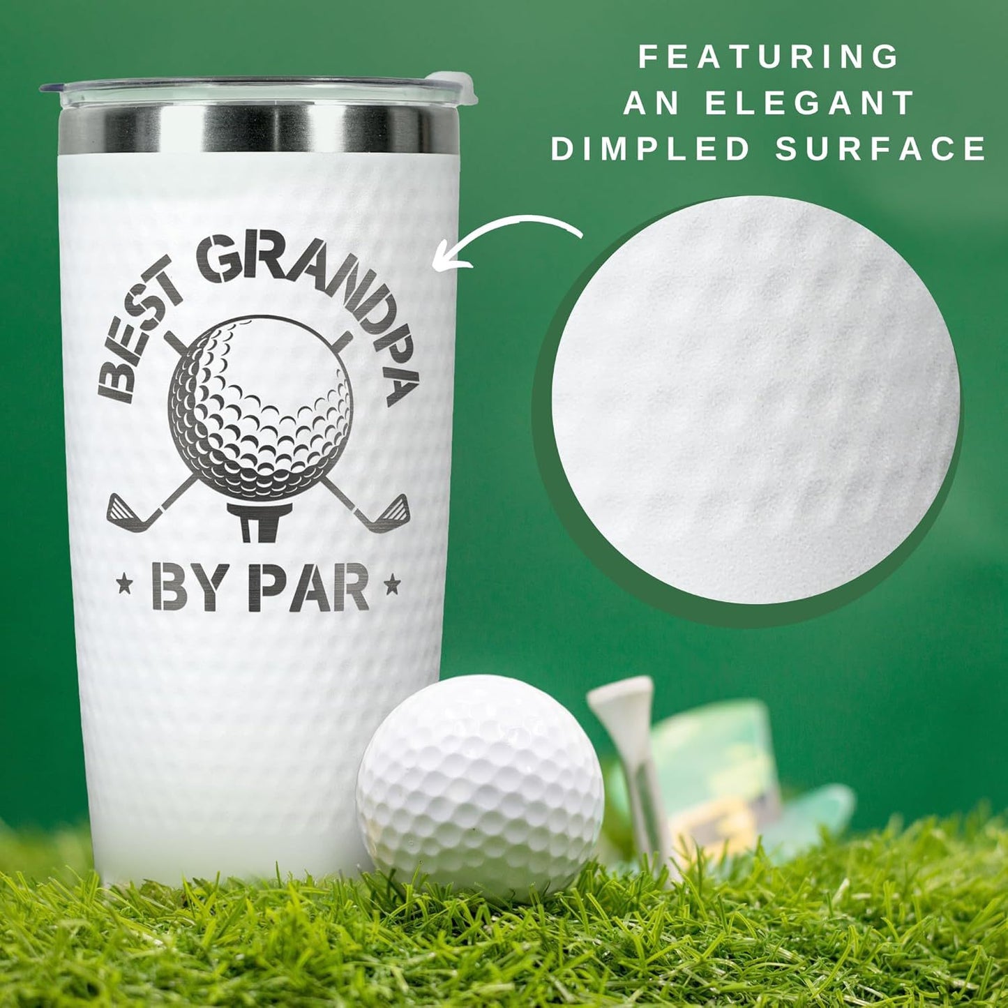20oz White Golf Texture Car Tumbles Powder Coating for Laser Engraving 25 Pack China Warehouse