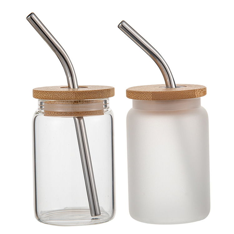 3.5oz Cute Mini Blank Sublimation Clear&Frosted Glass Shot Can 50pack USA Warehouse