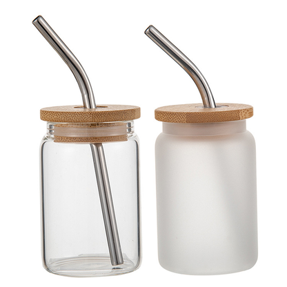 3.5oz Cute Mini Blank Sublimation Clear&Frosted Glass Shot Can 50pack USA Warehouse