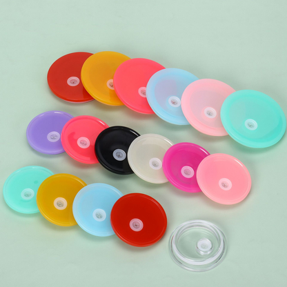 16oz Glass Can Plastic Lids Macaron Color Cover for Cups 80Pack USA Warehouse