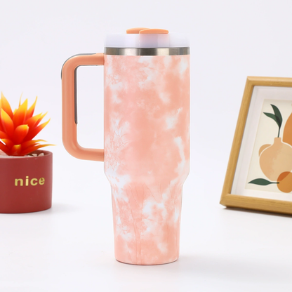 H2.0 40oz Warm Serene Brushstrokes Tie Dye Quencher Tumblers For Laser Engraving 20Pack China Warehouse