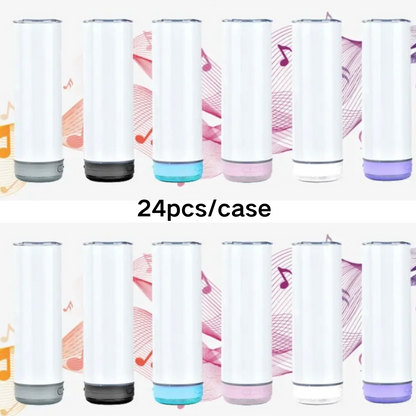 20oz White Blank Sublimation Bluetooth Speaker Tumblers  12 Pack USA Warehouse