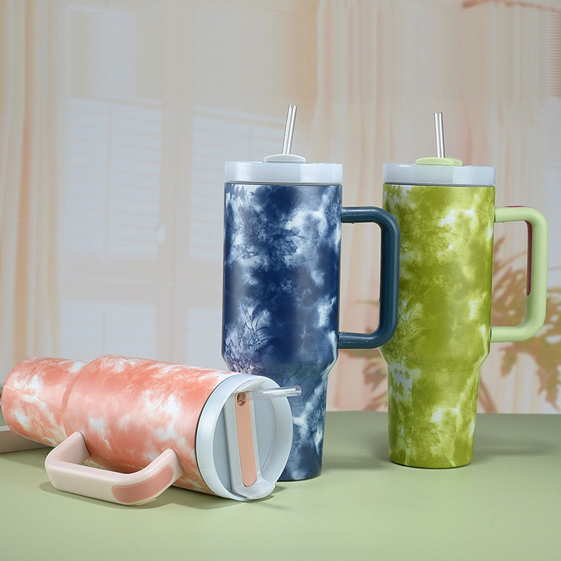 H2.0 40oz Tie Die Double Wall Stainelss Steel Quencher Seamless Tumblers 20Pack China Warehouse