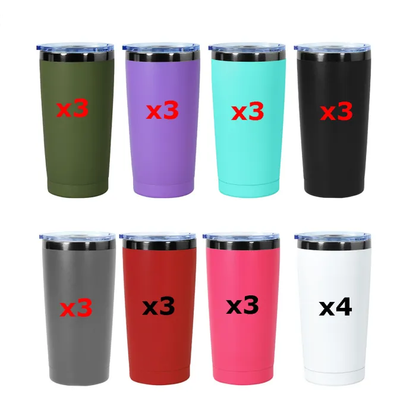 20oz Gun Gray Color Plated Car Tumblers for Laser Engraving 25 Pack USA Warehouse