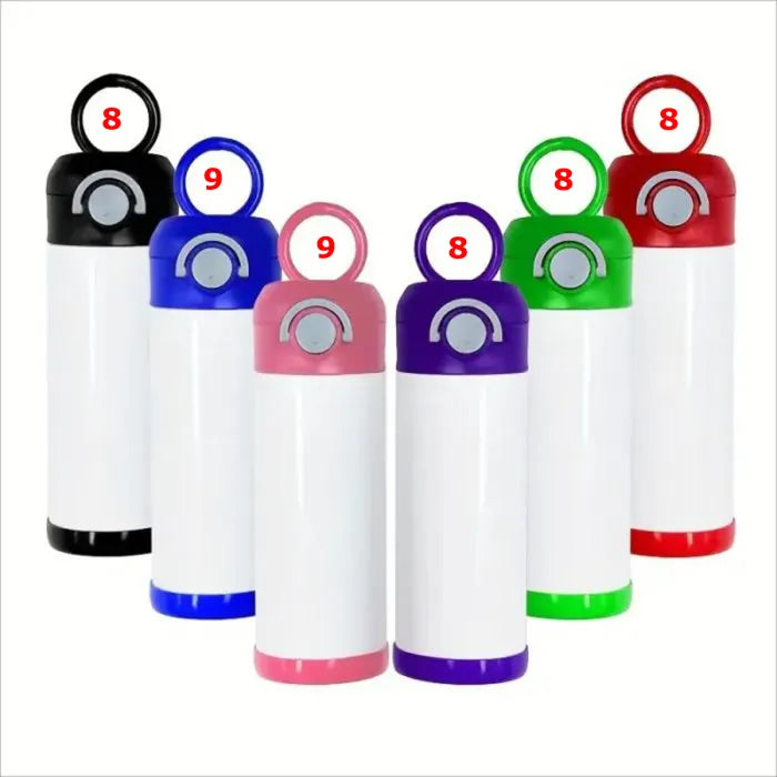 12oz Kids Bounce Lids Sublimation Blank Tumblers Portable Lock Vacuum Insulated Water Bottles 24 Pack 50Pack USA Warehouse